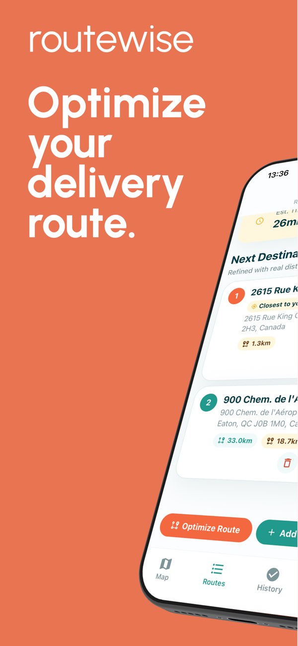 RouteWise app screenshot 1
